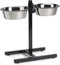 Beeztees Standaard - Dinerset Hond - 2 RVS bakken - Zwart - 25 cm