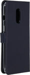 Selencia Hoesje Geschikt voor OnePlus 7 Hoesje Met Pasjeshouder - Selencia Echt Lederen Bookcase - Donkerblauw