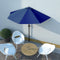 vidaXL - Balkonparasol - half - met - aluminium - paal - 270x144x222 - cm - blauw