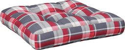 vidaXL - Palletkussen - stof - ruitpatroon - rood