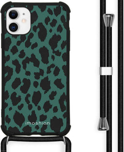 iMoshion iPhone 11 - Hoesje met Koord - Verstelbaar Koord Zwart / Meerkleurig / Groen / Panterprint