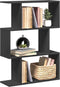 vidaXL - Kamerscherm - / - boekenkast - 3-laags - 70x24x97 - cm - hout - zwart