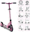 Six Degrees 2-wiel Kinderstep Opvouwbaar Voetrem Roze/zwart