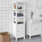 SoBuy FRG205-W - Hoge Badkamerkast - 3 Vakken 1 Deur - Wit - 40x150x33 cm