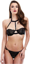 White collection - Kanten balconette en G-string zwart - M/L