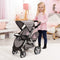 Bayer Design Twin Xeo - Tweeling poppenwagen - Verstelbare duwstang - Jeans-grijs roze