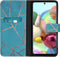 iMoshion Hoesje Geschikt voor Samsung Galaxy A71 Hoesje Met Pasjeshouder - iMoshion Design Softcase Bookcase - Goud / Meerkleurig / Blauw / Blue Graphic