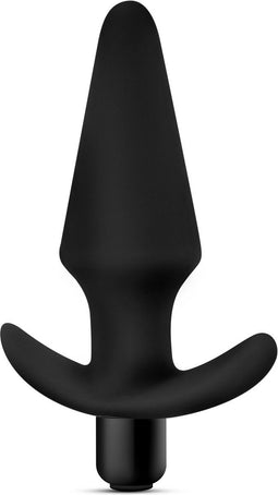 Blush Buttplug Anal Adventures Platinum Silicone Vibrating Plug Black Zwart