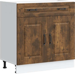 vidaXL - Keuken - onderkast - Kalmar - bewerkt - hout - gerookt - eikenkleurig