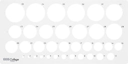 Aristo cirkelsjabloon - GEOCollege - afmetingen 350x130mm - diameter 1 tot 36mm - 35 cirkels - grijs transparant - AR-23319