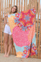 SooBluu - Sneldrogende handdoek reishanddoek strandlaken voor dames - Duurzaam gemaakt van gerecycled plastic rPET tot Microvezel Strandhanddoek - dun lichtgewicht en compact - 100x160 - roze geel