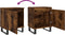 vidaXL - Nachtkastje - 40x30x50 - cm - bewerkt - hout - gerookt - eikenkleurig