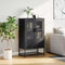 vidaXL - Hoge - kast - 68x39x111,5 - cm - staal - zwart