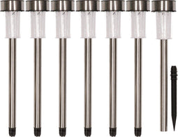 ProGarden Set van 7 RVS solarlampen - Tuinlampen