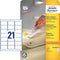 Avery L6023REV-25 - Afneembare Etiketten 63,5x38,1mm - Zelfklevend - Wit (525 stuks)