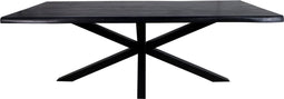 Rechthoekige eettafel - 220x100x77 - Zwart - Acaciahout/metaal - Live edge