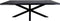 Rechthoekige eettafel - 220x100x77 - Zwart - Acaciahout/metaal - Live edge