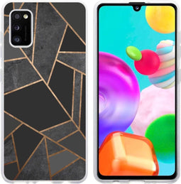 iMoshion Hoesje Geschikt voor Samsung Galaxy A41 Hoesje Siliconen - iMoshion Design hoesje - Zwart / Meerkleurig / Goud / Black Graphic