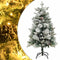 vidaXL - Kerstboom - met - LED - en - dennenappels - en - sneeuw - 150 - cm - PVC - en - PE