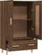 vidaXL - Hoge - kast - 70x31x115 - cm - bewerkt - hout - bruin - eikenkleur
