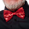 dressforfun - pailletten-vlinderdas - unisex - rood - 12,5 x 6,5 cm