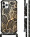 iMoshion iPhone 11 Pro Max - Hoesje met Koord - Verstelbaar Koord - Goud/Zwart/Golden Leaves