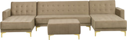 ABERDEEN - Bank U-vormig - Beige - 5 persoons - Universeel - Fluweel