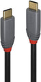 Lindy 36900 - USB-kabel USB 3.2 Gen2x2 - 20 GBit/s - Grijs Zwart 0.5 m