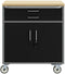 vidaXL - Gereedschapskast - met - Wielen - en - Slot - Zwart - 75x45x85 - cm - Staal