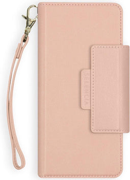 Selencia Hoesje Geschikt voor Samsung Galaxy S21 Plus Hoesje Met Pasjeshouder - Selencia Surya 2-in-1 Uitneembare Vegan Lederen Bookcase - Roze
