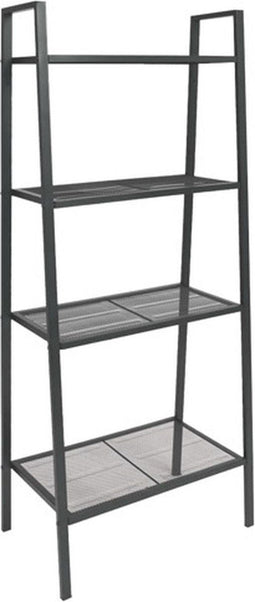 vidaXL - Ladder - boekenkast - 4 - schappen - metaal - antracietkleurig