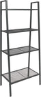 vidaXL - Ladder - boekenkast - 4 - schappen - metaal - antracietkleurig