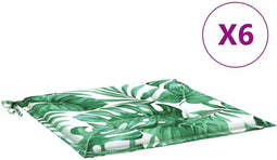 vidaXL - Stoelkussens - 6 - st - bladpatroon - 40x40x3 - cm - stof