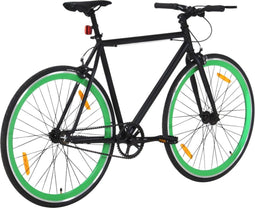 vidaXL - Fiets - met - vaste - versnelling - 700 - c - 51 - cm - zwart - en - groen