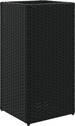 vidaXL - Plantenbak - 30x30x60 - cm - poly - rattan - zwart