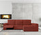 Hoes voor chaise longue met lange armleuning rechts Eysa JAZ Donkerrood 180 x 120 x 360 cm