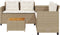 vidaXL - Tuinbank - met - tafel - en - kussens - L-vormig - poly - rattan - beige