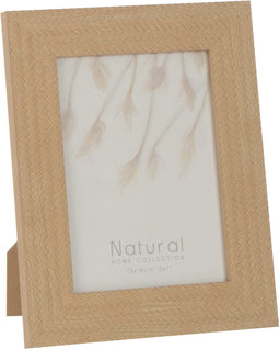 J-Line fotolijst Gewoven - hout - donkerbeige - 2 stuks