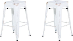 Beliani CABRILLO - Barkruk - Wit - Staal