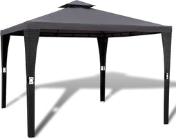 vidaXL - Prieel - met - dak - 3x3 - m - donkergrijs