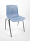 Kantinestoel Flex Frame Grijs Zitting Blauw