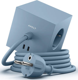 Avolt Square 1 stekkerdoos USB-C 30W 1,8 m - Shark Blue