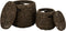 J-Line mand Maurice Waterhyacinth - jute - donkerbruin - 2 stuks