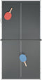 Juskys Mini Tafeltennistafel Flexi - Opklapbaar - Compact - Zwart / Zilver - 152 x 71 x 71 cm