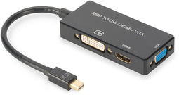 Assmann AK-340419-002-S - Mini DisplayPort naar HDMI DVI VGA Converter - 4K 30Hz - Zwart