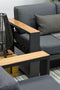 Garden Impressions Cube 3-zits bank - aluminium - carbon black - teak look