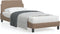 vidaXL - Bedframe - met - hoofdbord - kunstleer - cappuccinokleurig - 90x200 - cm
