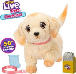 Little Live Pets - Ouchies Puppy Cooper - Interactieve knuffel met 50 geluiden - bruin