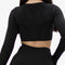 FORZA NAADLOZE CROP TOP - Korte model - Ademend - Zwart