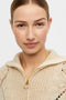 Object Kelly L/S Knit Pullover - Dames Trui - Fijn gebreid - Beige - Maat S